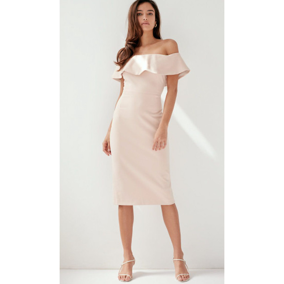 Babaton Dresses & Skirts - Aritzia Ruslan Dress Off-the-shoulder midi dress